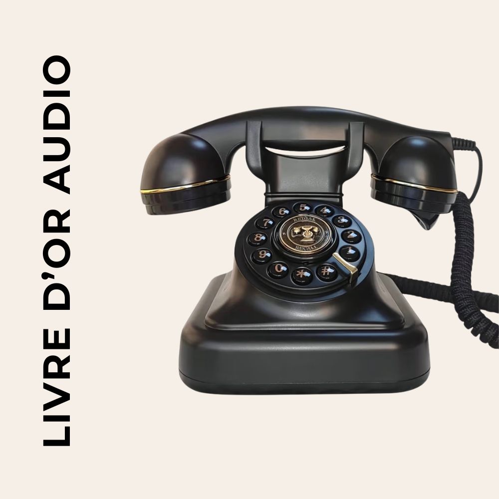 Livre d'Or Audio — combiné téléphonique vintage