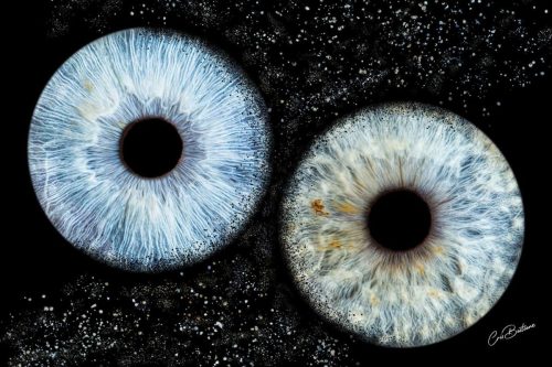 Photographie d'iris de deux personnes